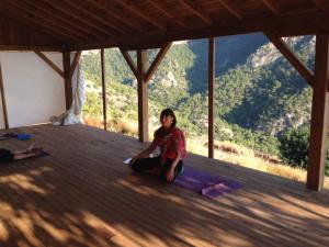 Jill Hurley on yoga platform